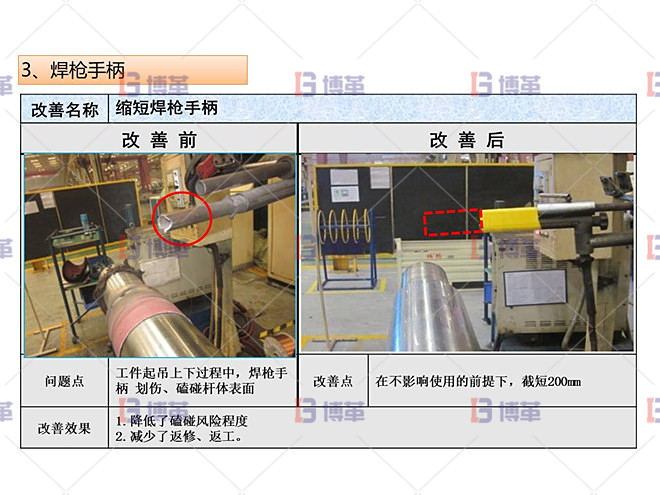 改善實施 縮短焊槍手柄